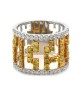 Fancy Yellow and White Diamond Cut Out Band